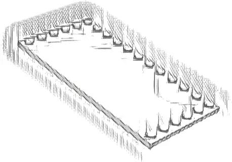 Tile, Modified 6 x 12 with Studs on Edges