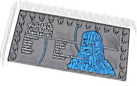 Tile, Modified 6 x 12 with Studs on Edges with Star Wars Logo and 'Chewbacca' Pattern