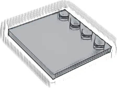 Tile, Modified 4 x 4 with Studs on Edge