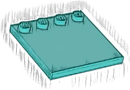 Tile, Modified 4 x 4 with Studs on Edge