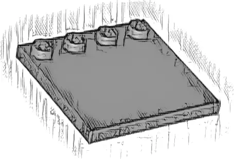 Tile, Modified 4 x 4 with Studs on Edge