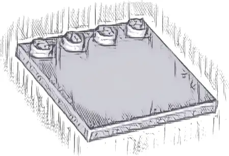 Tile, Modified 4 x 4 with Studs on Edge