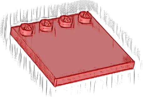 Tile, Modified 4 x 4 with Studs on Edge