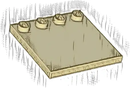 Tile, Modified 4 x 4 with Studs on Edge