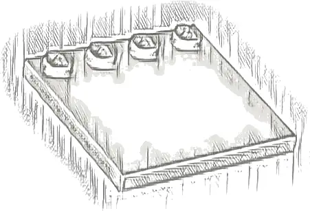 Tile, Modified 4 x 4 with Studs on Edge