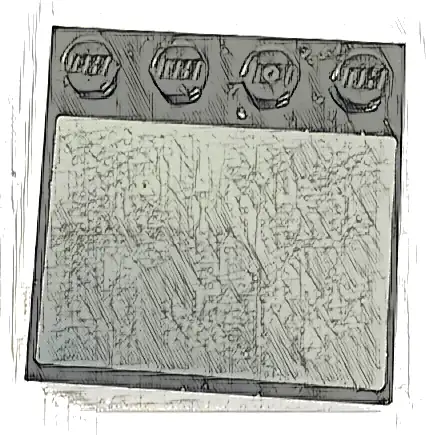 Tile, Modified 4 x 4 with Studs on Edge with Silver Surface Pattern (Sticker) - Set 42096