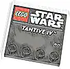 Część LEGO® 6179pb244 Płytka, modyfikowana 4 x 4 z wypustkami na krawędziach z logo LEGO Star Wars i białym napisem 'TANTIVE IV', wzór