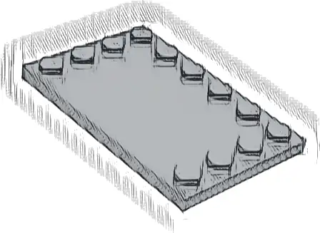 Tile, Modified 4 x 6 with Studs on Edges