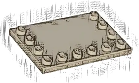 Tile, Modified 4 x 6 with Studs on Edges