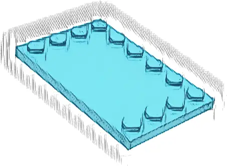 Tile, Modified 4 x 6 with Studs on Edges