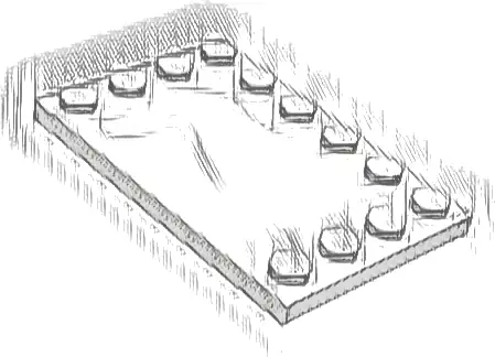 Tile, Modified 4 x 6 with Studs on Edges