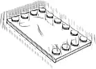Część LEGO® 6180 Płytka, Zmodyfikowana 4 x 6 z Studami na Krawędziach