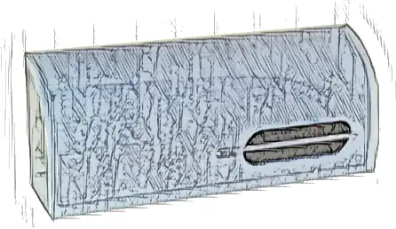 Slope, Curved 1 x 4 x 1 1/3 with Black Air Vent with Silver Line Pattern Model Right Side (Sticker) - Set 76911