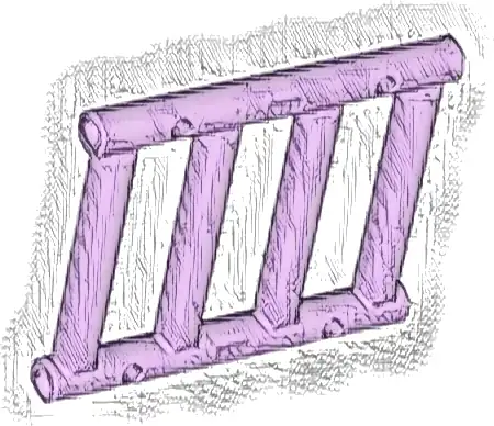 Bar 1 x 4 x 3 Grille with End Protrusions