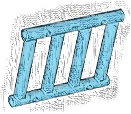 Bar 1 x 4 x 3 Grille with End Protrusions