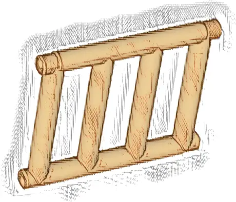 Bar 1 x 4 x 3 Grille with End Protrusions