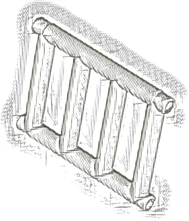 Bar 1 x 4 x 3 Grille with End Protrusions