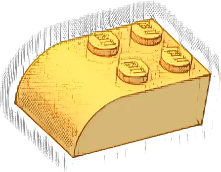 Slope, Curved 3 x 2 with 4 Studs