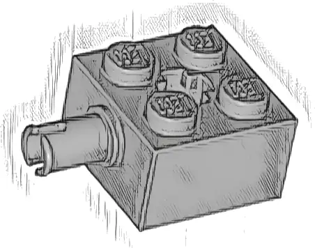 Brick, Modified 2 x 2 with Pin and Axle Hole
