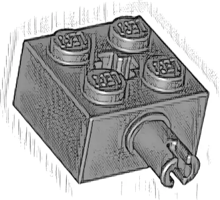 Brick, Modified 2 x 2 with Pin and Axle Hole