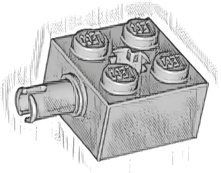 Brick, Modified 2 x 2 with Pin and Axle Hole