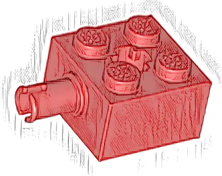 Brick, Modified 2 x 2 with Pin and Axle Hole