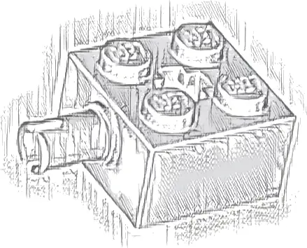 Brick, Modified 2 x 2 with Pin and Axle Hole