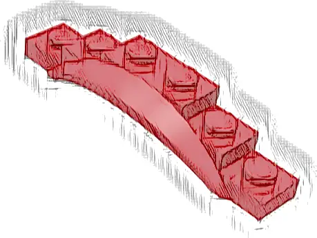 Vehicle, Mudguard 1 1/2 x 6 x 1 with Arch