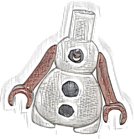 Body Snowman with Black Buttons Pattern, Reddish Brown Arms with Hands