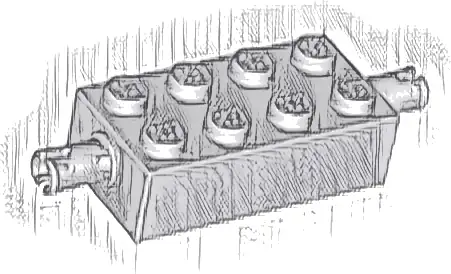 Brick, Modified 2 x 4 with Pins