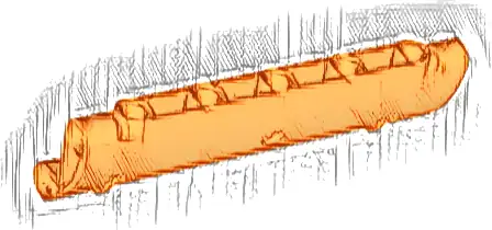 Technic, Panel Curved 11 x 3 with 2 Pin Holes through Panel Surface