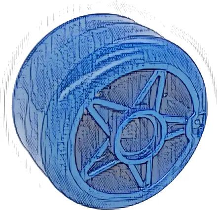 Wheel 24 x 15 with Pin Hole with Molded Blue Hard Plastic Tire Pattern