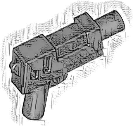 Minifigure, Weapon Gun, Pistol Automatic Medium Barrel