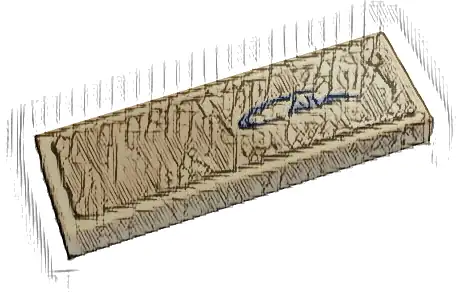 Tile 1 x 3 with Dark Blue 'Chiron' Pattern (Sticker) - Set 42083