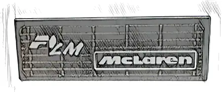 Tile 1 x 3 with Silver 'F1 LM', 'McLaren' and Dark Silver Grille Pattern (Sticker) - Set 76918