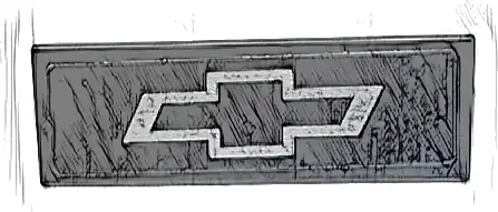 Tile 1 x 3 with Silver Chevrolet Logo Pattern (Sticker) - Set 42153