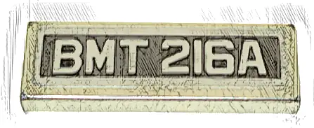 Tile 1 x 3 with License Plate 'BMT 216A' Pattern (Sticker) - Set 76911