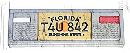 Tile 1 x 3 with License Plate 'FLORIDA' and 'T4U 842' Pattern (Sticker) - Set 76917