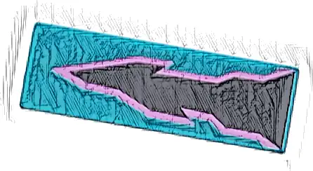 Tile 1 x 3 with Black and Lavender Arrow Energy Pattern