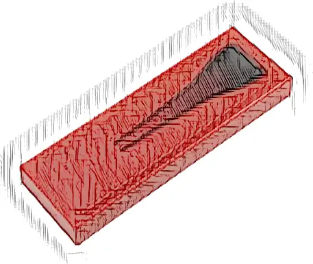 Tile 1 x 3 with Black and Dark Red Air Vent Pattern (Sticker) - Set 76934