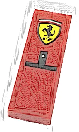 Tile 1 x 3 with Ferrari Logo and Black T-Shape Pattern (Sticker) - Set 76934