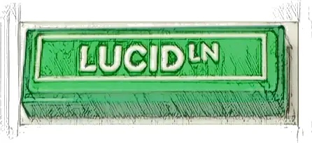 Tile 1 x 3 with Road Sign with White 'LUCID LN' Pattern (Sticker) - Set 71461