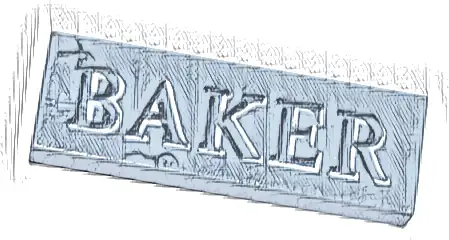 Tile 1 x 3 with Stone Cracks and White and Dark Bluish Gray 'BAKER' Pattern