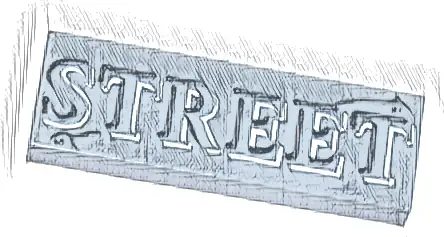 Tile 1 x 3 with Stone Cracks and White and Dark Bluish Gray 'STREET' Pattern