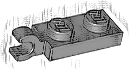 Plate, Modified 1 x 2 with Clip on End (Horizontal Grip)