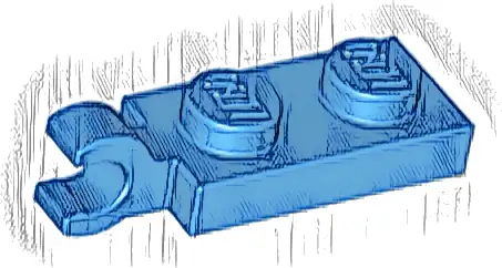 Plate, Modified 1 x 2 with Clip on End (Horizontal Grip)