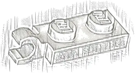 Plate, Modified 1 x 2 with Clip on End (Horizontal Grip)