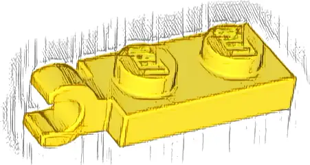 Plate, Modified 1 x 2 with Clip on End (Horizontal Grip)