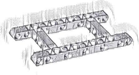 Technic, Liftarm, Modified Frame Thick 5 x 11 Open Center
