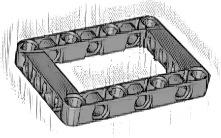 Technic, Liftarm, Modified Frame Thick 5 x 7 Open Center